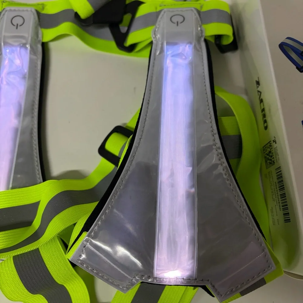 New Zacro Reflective Vest LED 5 Colors Waterproof Neon Green Charging Cable